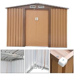 JAXSUNNY 6' x 8' Garden Tool Storage Utility Shed Outdoor House Galvanized Steel