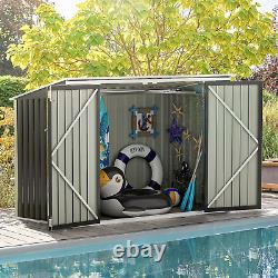 JUMMICO Pool Horizontal Storage Shed, 5.8 X 3.3 FT Pool Storage Bins Outdoor Wat