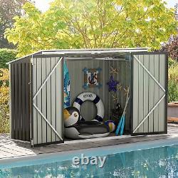 JUMMICO Pool Horizontal Storage Shed, 5.8 x 3.3 FT Pool Storage Bins Outdoor