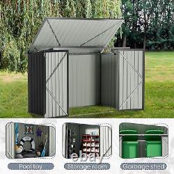 JUMMICO Pool Horizontal Storage Shed, 5.8 x 3.3 FT Pool Storage Bins Outdoor