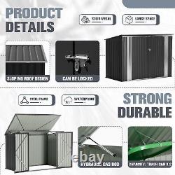 JUMMICO Pool Horizontal Storage Shed, 5.8 x 3.3 FT Pool Storage Bins Outdoor