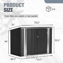 JUMMICO Pool Horizontal Storage Shed, 5.8 x 3.3 FT Pool Storage Bins Outdoor