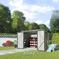 JUMMICO Pool Horizontal Storage Shed, 5.8 x 3.3 FT Pool Storage Bins Outdoor
