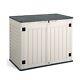Jummico Horizontal Outdoor Resin Storage Shed 34 Cu. Ft. Garden Storage Extra