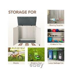 Jummico Horizontal Outdoor Resin Storage Shed 34 Cu. Ft. Garden Storage Extra