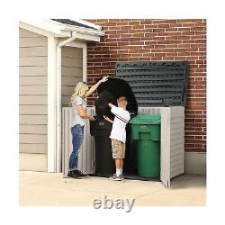 Jummico Horizontal Outdoor Resin Storage Shed 34 Cu. Ft. Garden Storage Extra