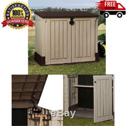 KETER Outdoor Storage Shed Cabinet Garage Tools Hose Trashcan Lockable Organizer