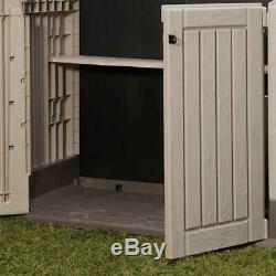 KETER Outdoor Storage Shed Cabinet Garage Tools Hose Trashcan Lockable Organizer
