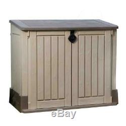 KETER Outdoor Storage Shed Cabinet Garage Tools Hose Trashcan Lockable Organizer