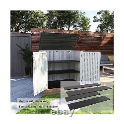 KINYING Horizontal Outdoor Storage Shed, 47 Cu. Ft Resin Outdoor Storage Cabine