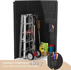 KINYING Horizontal Outdoor Storage Shed, Resin Outdoor Storage Cabinet Waterproof