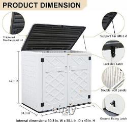 KINYING Larger Outdoor Storage Shed Weather Resistance, Horizontal Storage Box W