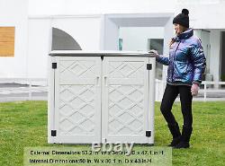 KINYING Larger Outdoor Storage Shed Weather Resistance, Horizontal Storage Box W