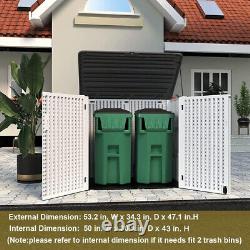 KINYING Larger Outdoor Storage Shed Weather Resistance, Horizontal Storage Box W