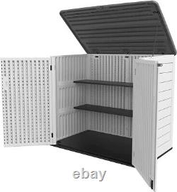 KINYING Larger Outdoor Storage Shed Weather Resistance, Horizontal Storage Box W