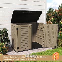 KINYING Outdoor Storage Shed Horizontal Storage Cabinet Waterproof for Garden