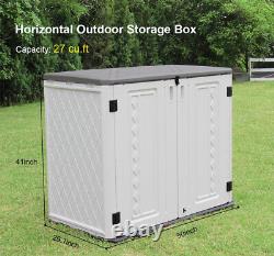 KINYING Outdoor Storage Shed-Horizontal Storage Cabinet Waterproof for Garden, P