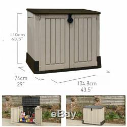 Keter 17197253 Store-It-Out Midi Outdoor Plastic Garden Storage Shed Beige/Br