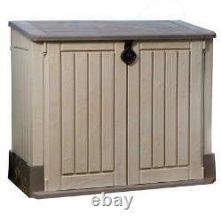 Keter 211166 4.3 x 2.5 Outdoor Horizontal Storage Shed Beige/Brown