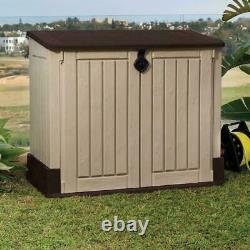 Keter 211166 4.3 x 2.5 Outdoor Horizontal Storage Shed Beige/Brown