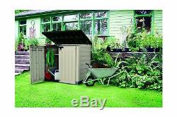 Keter 226814 Storage Shed Resin Plastic Beige Brown 42 Cu Ft Outdoor Garden Yard