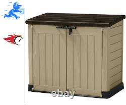 Keter 226814 Store-It-Out MAX Outdoor Horizontal Storage Shed Beige/Brown