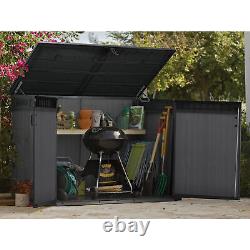 Keter Cortina Mega Premium Horizontal Shed Outdoor Storage, 71.33 Cu. Ft, NEW