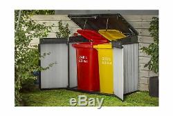Keter Elite Store 4.6 x 2.7 Resin Outdoor Storage Shed with Floor for Trash C