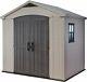 Keter Factor 8x6 Large Resin Outdoor Shed, Taupe/brown