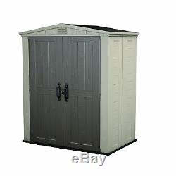Keter Factor Storage Shed Large 6 x 3 ft Resin Steel Outdoor Backyard Garden New