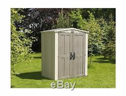 Keter Factor Storage Shed Large 6 x 3 ft Resin Steel Outdoor Backyard Garden New