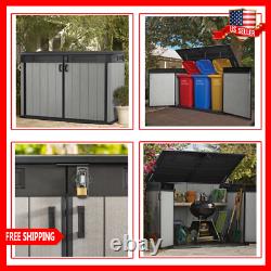 Keter Grande Horizontal Outdoor Storage Sheds Durable Polypropylene Resin New