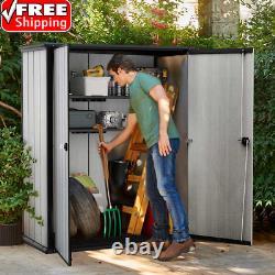 Keter High Store Outdoor Storage Shed With Heavy Duty Floor Panel Lockable