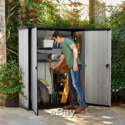 Keter High Store Outdoor Storage Shed with Heavy Duty Floor Panel @@