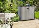 Keter Horizontal Outdoor Storage Shed With Paintable And Drillable Walls Grey