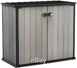 Keter Horizontal Outdoor Storage Shed with Paintable and Drillable Walls Grey