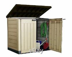 Keter Large Garden Storage Box Plastic Outdoor Wheelie Bin Bike Tool Store Shed