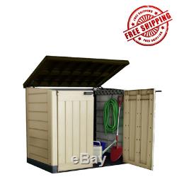 Keter Large Garden Storage Box Plastic Outdoor Wheelie Bin Bike Tool Store Shed