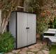 Keter Locking High Store Outdoor Storage Shed With Heavy Duty Floor Panel Patio