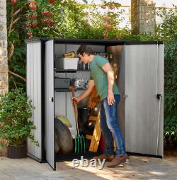 Keter Locking High Store Outdoor Storage Shed with Heavy Duty Floor Panel Patio