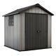 Keter Oakland 7 X 7.5 Foot Outdoor Shed For Garden Accessories And Tools, Gray