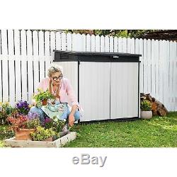 Keter Premier 41 cu. Ft. Horizontal Storage Shed Ideal for trash cans, gardening