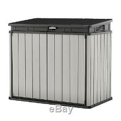 Keter Premier 41 cu. Ft. Horizontal Storage Shed Ideal for trash cans, gardening