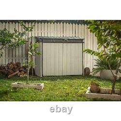 Keter Premier XL 41 cu. Ft. Horizontal Outdoor Storage Shed, Gray Vinyl Lockable