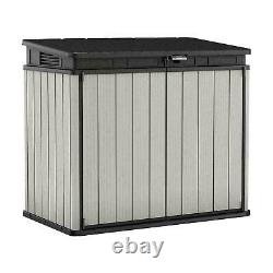 Keter Premier XL 41 cu. Ft. Horizontal Outdoor Storage Shed, Gray Vinyl Lockable