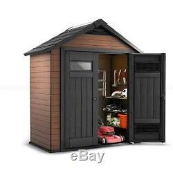 Keter Storage Shed 7.5 ft. X 4 ft. 157 cu. Ft. Capacity Lockable Wood/Plastic