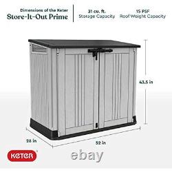 Keter Store-It-Out Prime Outdoor Resin Horizontal Storage Shed Free Shipping US