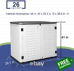 Kinying Outdoor Storage Shed Horizontal Storage Shed Waterproof for Garden, Pa