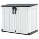 Lhbgo Light Gray Outdoor Resin Storage Shed 36 Cu. Ft. Garden Horizontal Storage