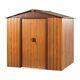 Lkjybg 6ft X 6ft Outdoor Metal Storage Shed With Metal Floor Base Lockable Sl